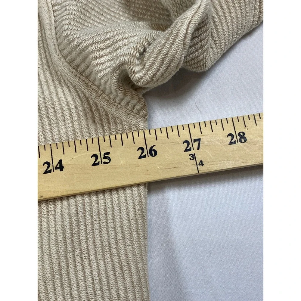 Corded Crew Vail Colorado Sweatshirt Tan Ribbed Cotton Pullover XL